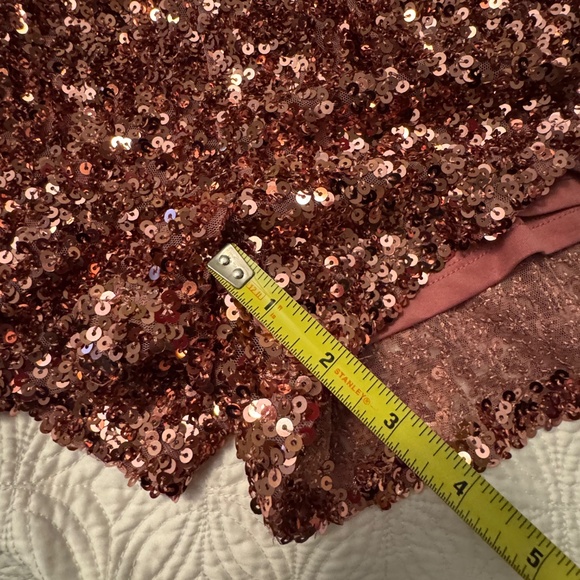 Endless Rose Sequins Pink Long Sleeve Romper Size M - Picture 9 of 9